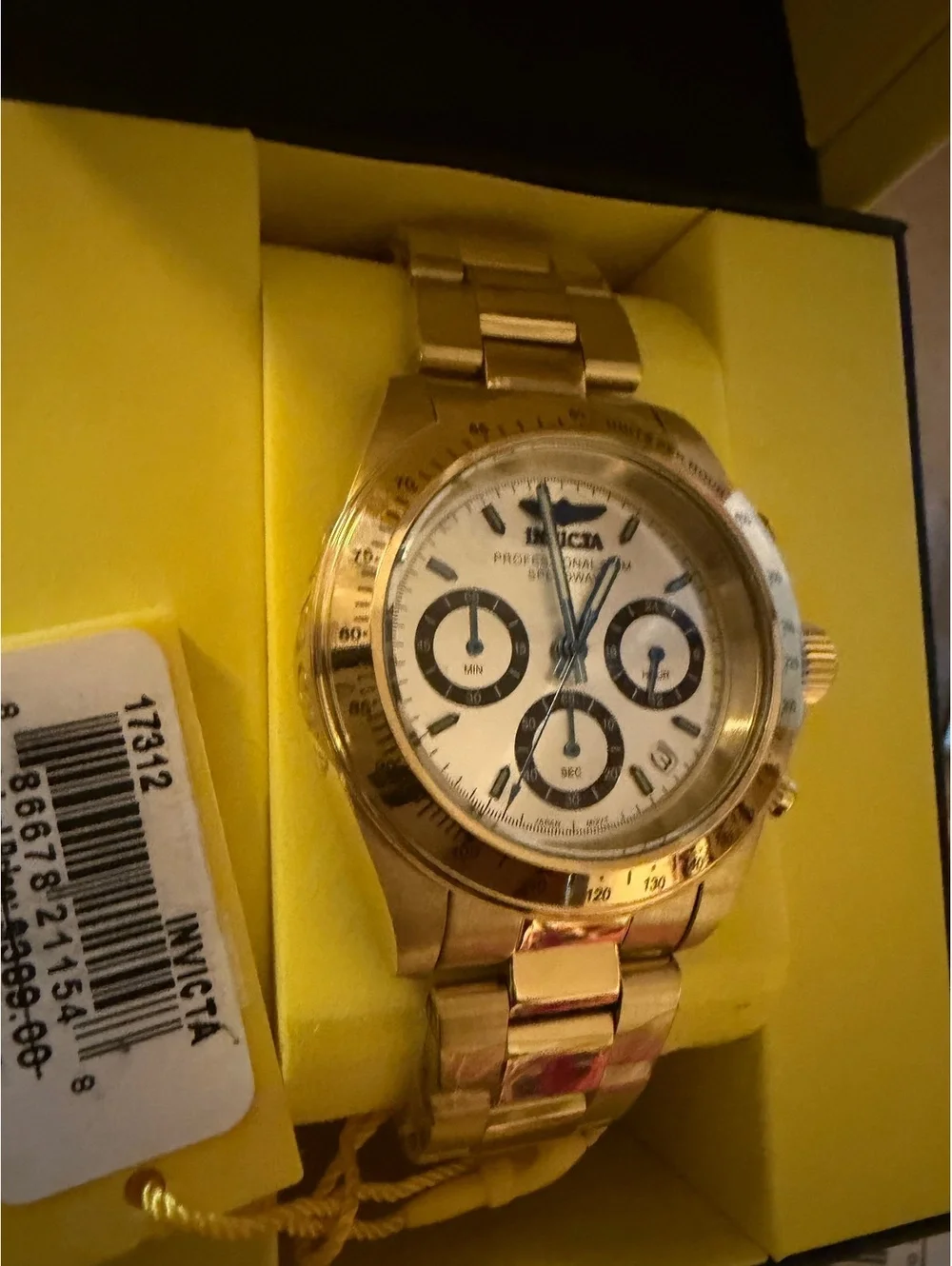 Invicta Men's Professional Speedway Gold Tone Chronograph Wristwatch